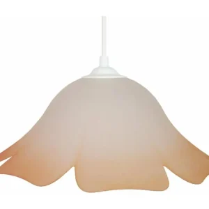 Plaque de plafond LED Suspension dôme verre blanc ambre 80 cm..