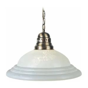 Plaque de plafond LED Suspension dôme verre doré satiné 70 cm.