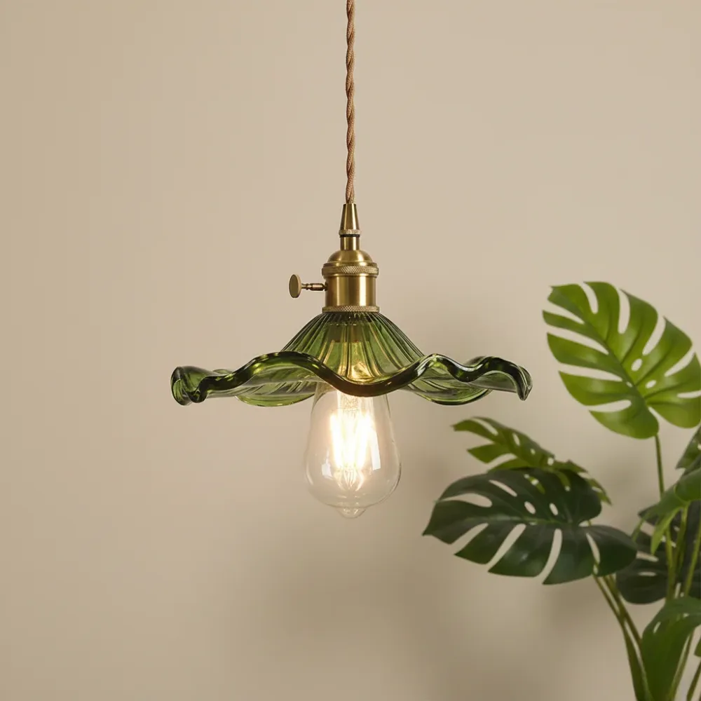 Plaque de plafond LED Suspension LED – Verre Translucide en Forme de Fleur d'Hibiscus, Design Élégant