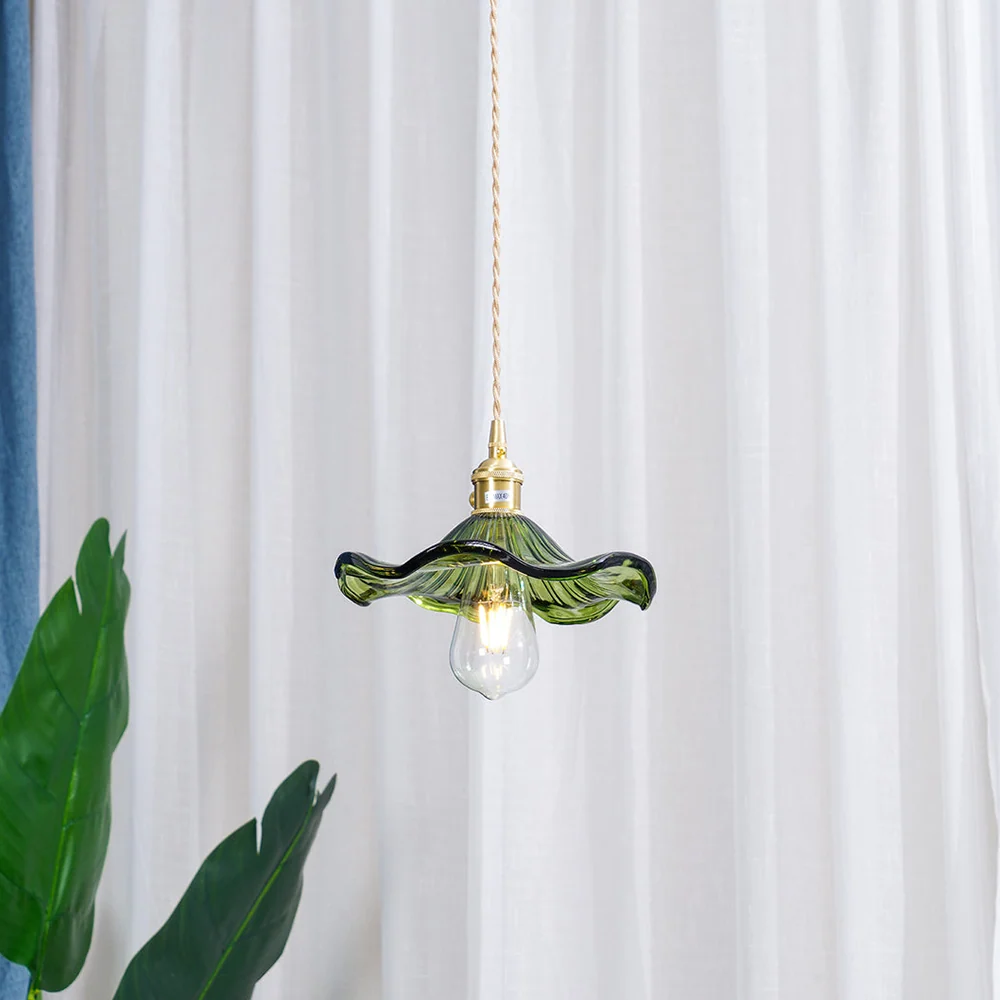 Plaque de plafond LED Suspension LED – Verre Translucide en Forme de Fleur d'Hibiscus, Design Élégant
