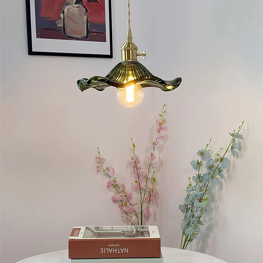 Plaque de plafond LED Suspension LED – Verre Translucide en Forme de Fleur d'Hibiscus, Design Élégant