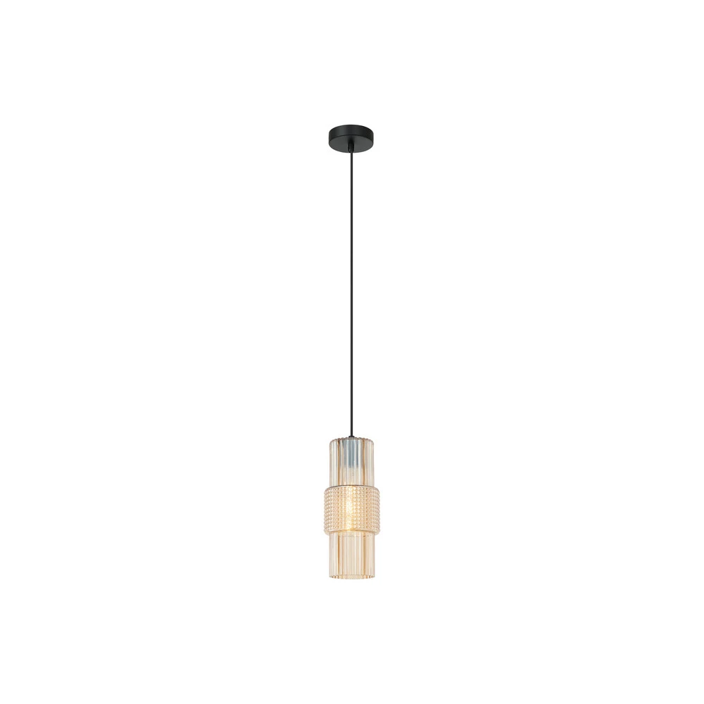 Plaque de plafond LED Suspension Lilian, verre, ambre
