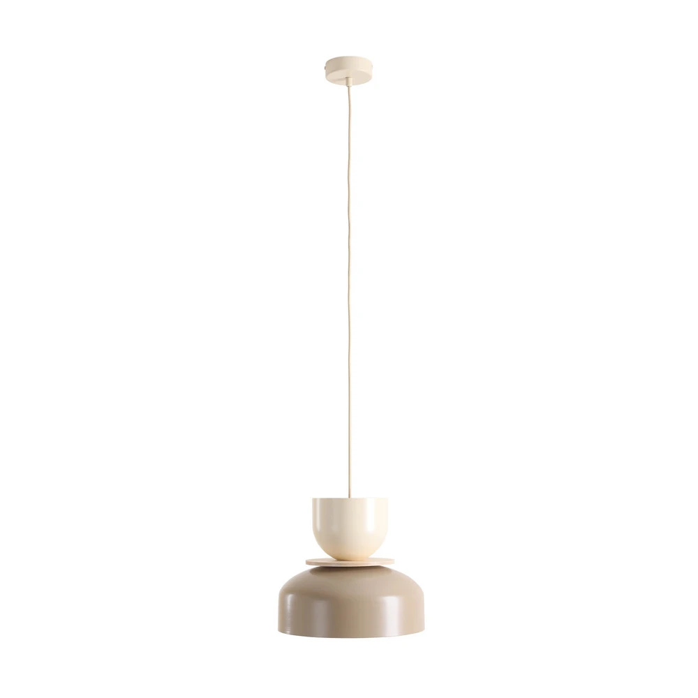 Plaque de plafond LED Suspension Uto, beige/crème, abat-jour métallique