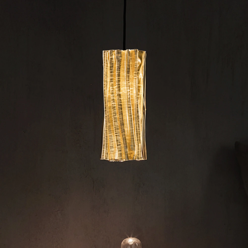 Slamp Accordéon Vertical suspension doré/noir avec fixation réglable