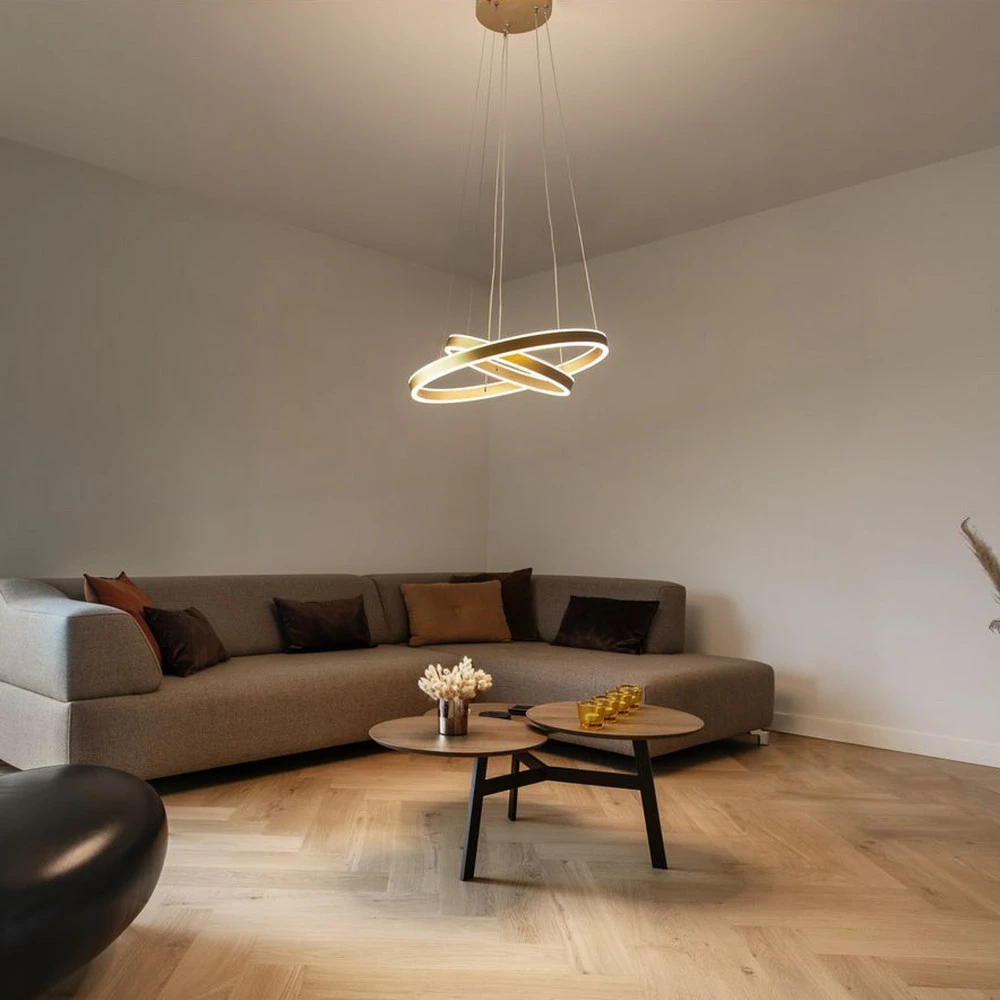 SLV One Doublement suspension LED, laiton, Ø 60 cm