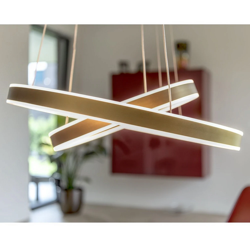 SLV One Doublement suspension LED, laiton, Ø 60 cm