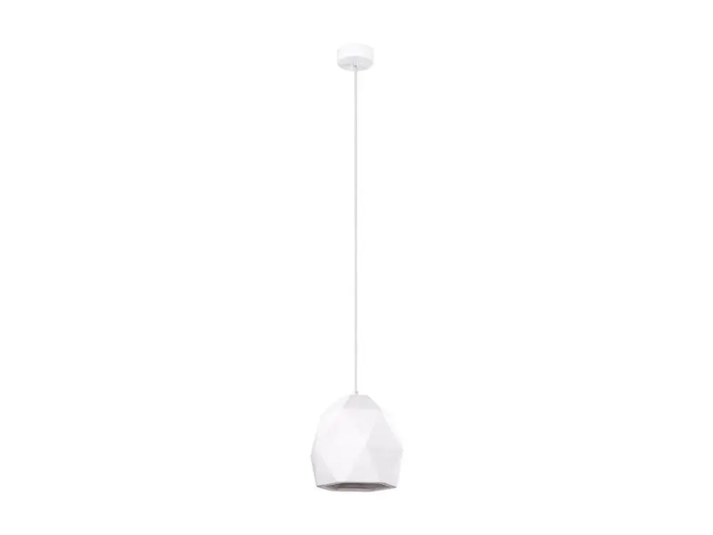 Suspension actuel en céramique - 1 sources lumineuses - L.20 x H.125 cm - blanc