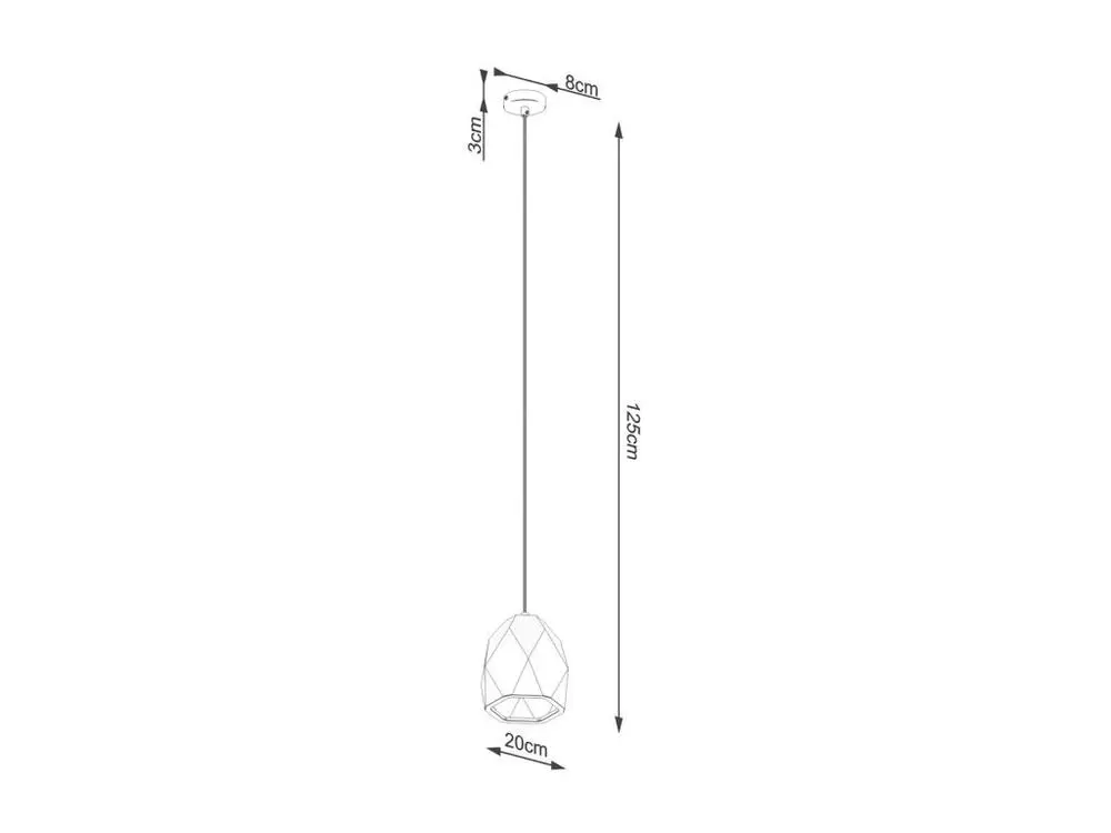 Suspension actuel en céramique - 1 sources lumineuses - L.20 x H.125 cm - blanc