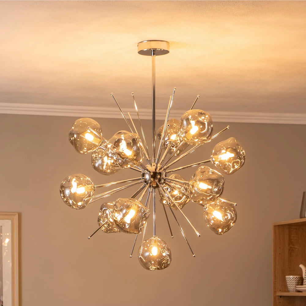 Suspension AV-1777-13K, 13 verres, chromée IP44 pour salle de bain