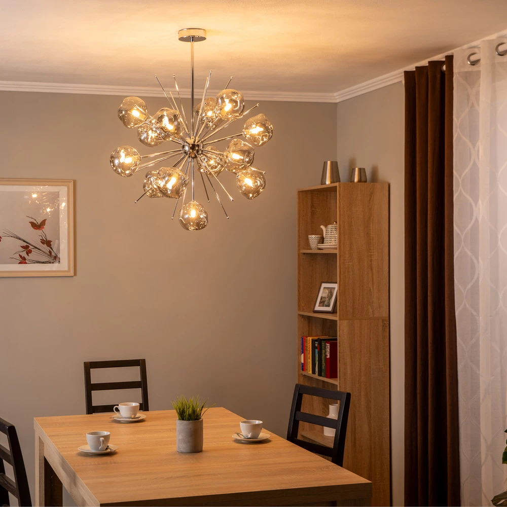 Suspension AV-1777-13K, 13 verres, chromée IP44 pour salle de bain