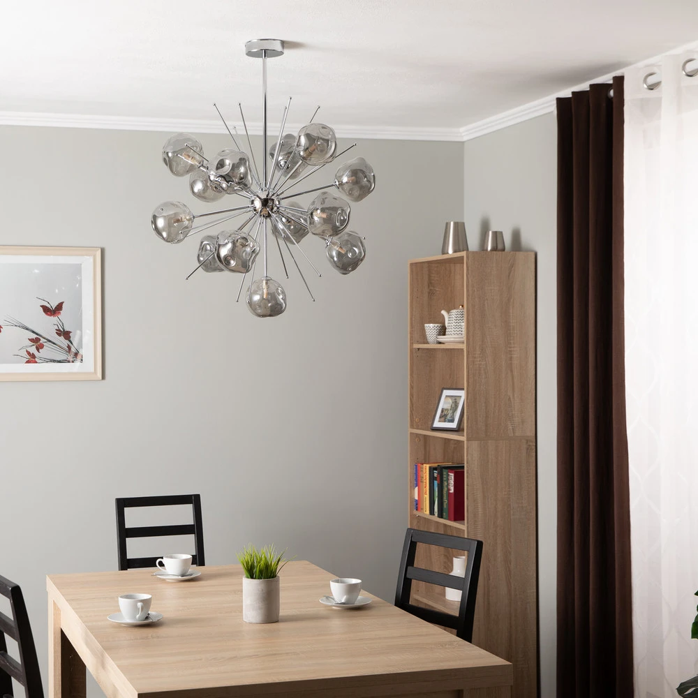 Suspension AV-1777-13K, 13 verres, chromée IP44 pour salle de bain