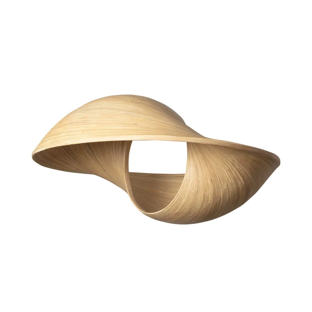 Suspension en bambou Shuka Acacia grande avec éclairage LED ILUZZIA Sans outil d'installation