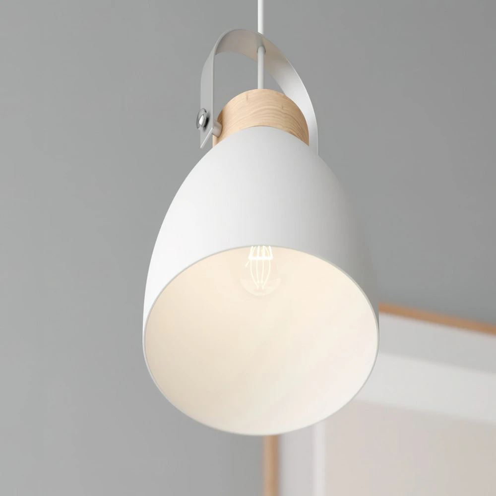 Suspension Bergen à une lampe, blanche | 4000K | lumière neutre