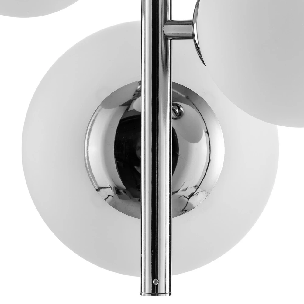 Suspension Bloom à 4 lampes, chromée pour plafonds suspendus