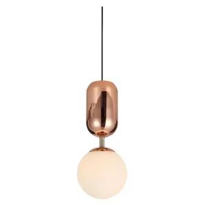 Suspension boule en verre avec une finition cuivrée - GLOBE pour plafonds suspendus