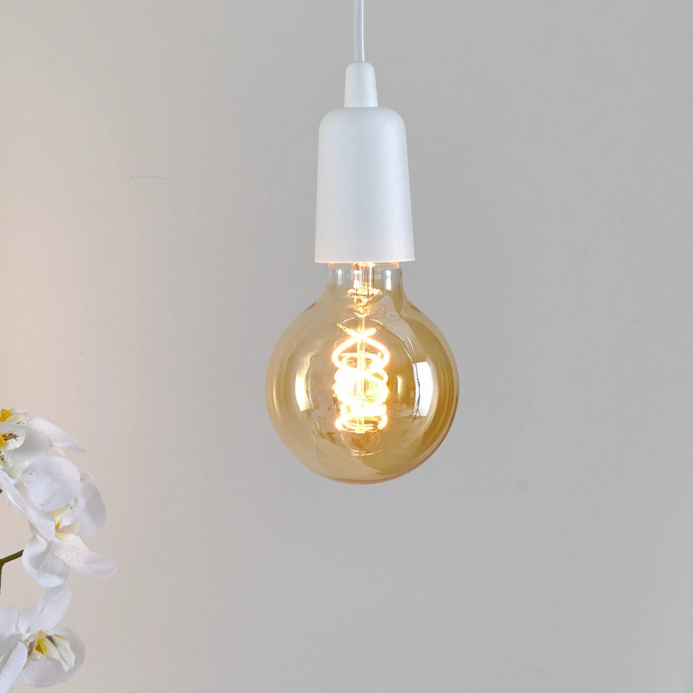 Suspension Brasil, blanche, à une lampe IP44 pour salle de bain
