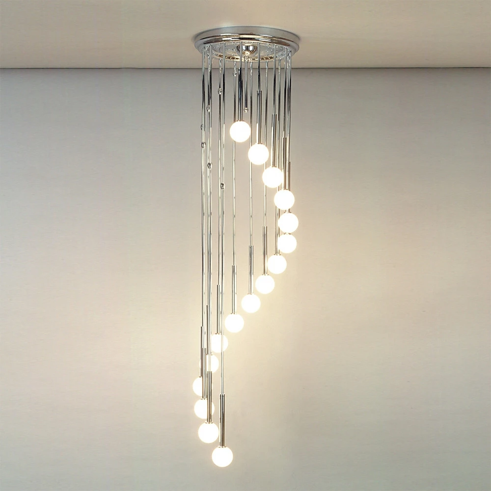 Suspension chromée TALISA à verre opale IP44 pour salle de bain