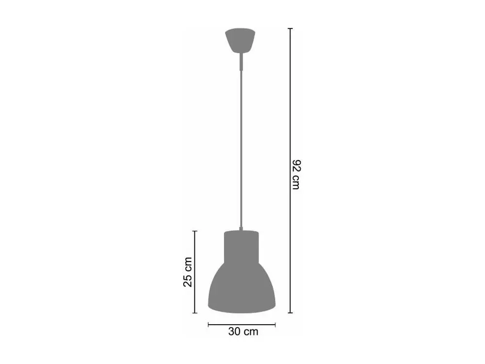 Suspension cloche verre cuivre 92 cm.