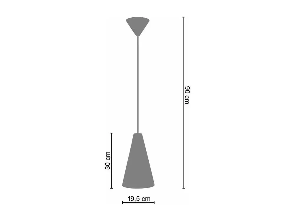 Suspension cone bois, verre violet 90 cm. pour plafonds suspendus