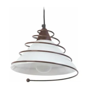 Suspension conique verre,métal marron 80 cm. | Garantie 2 Ans