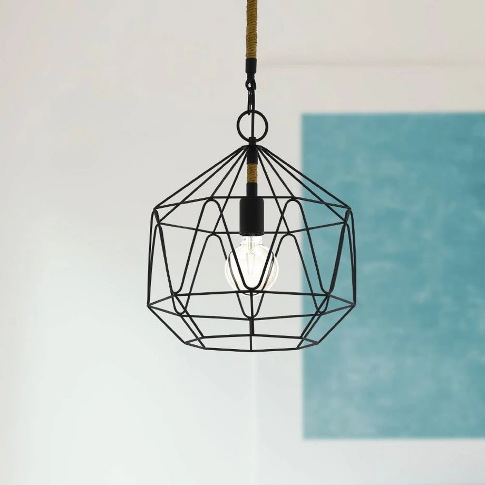 Suspension Cottingham, cage, une lampe à fixation clip