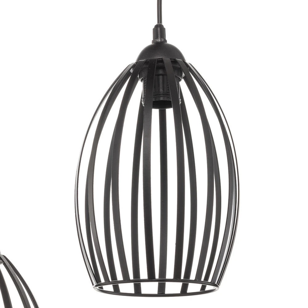 Suspension Dali en noir, à 3 lampes ronde pour entrée et couloir
