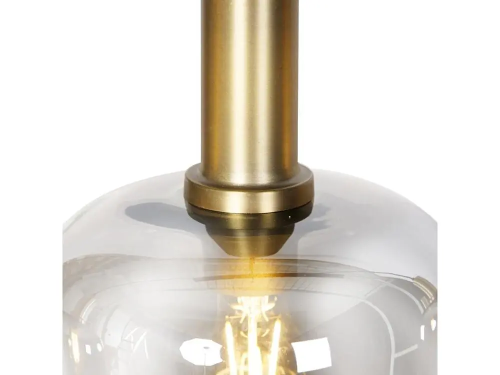 Suspension design noir avec or avec verre fumé 4 lumières - Zuzanna à fixation clip