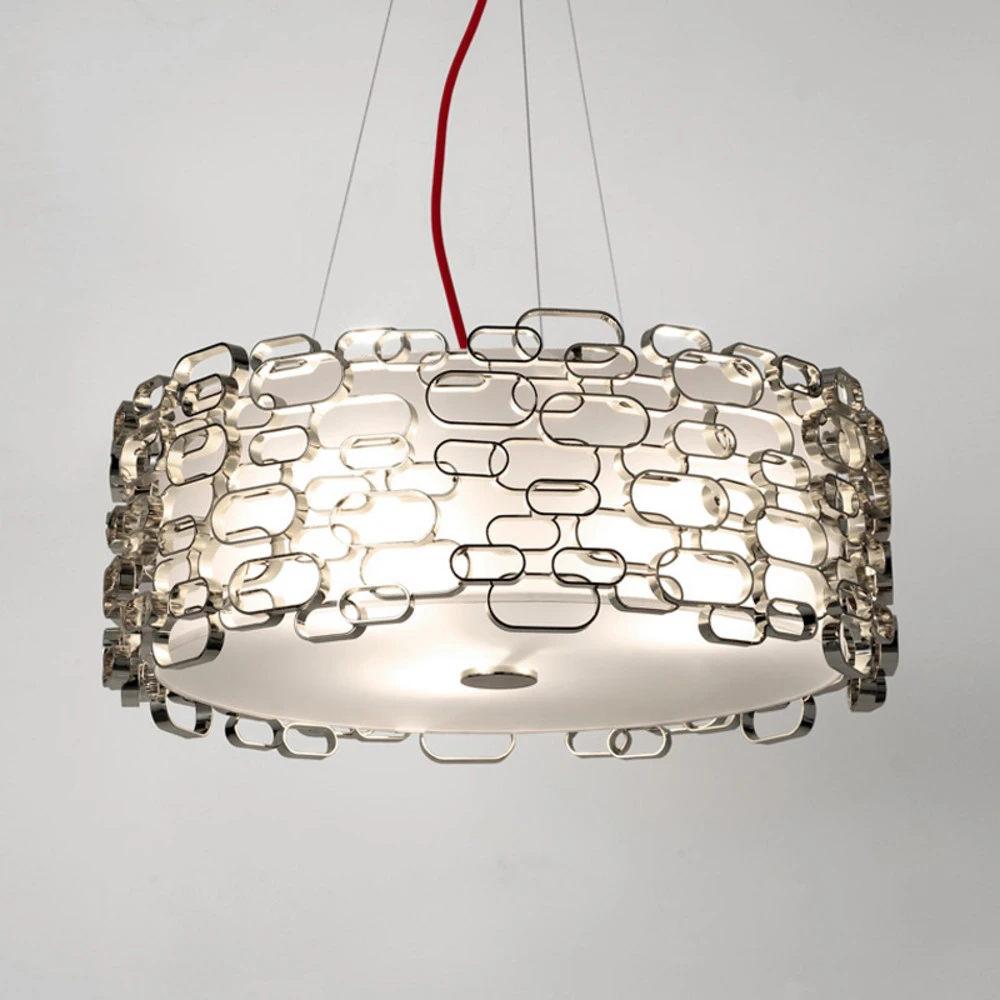 Suspension de designer Glamour argentée IP44 pour salle de bain