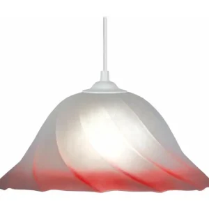 Suspension dôme, verre rose 70 cm. avec LED intégrée non remplaçable