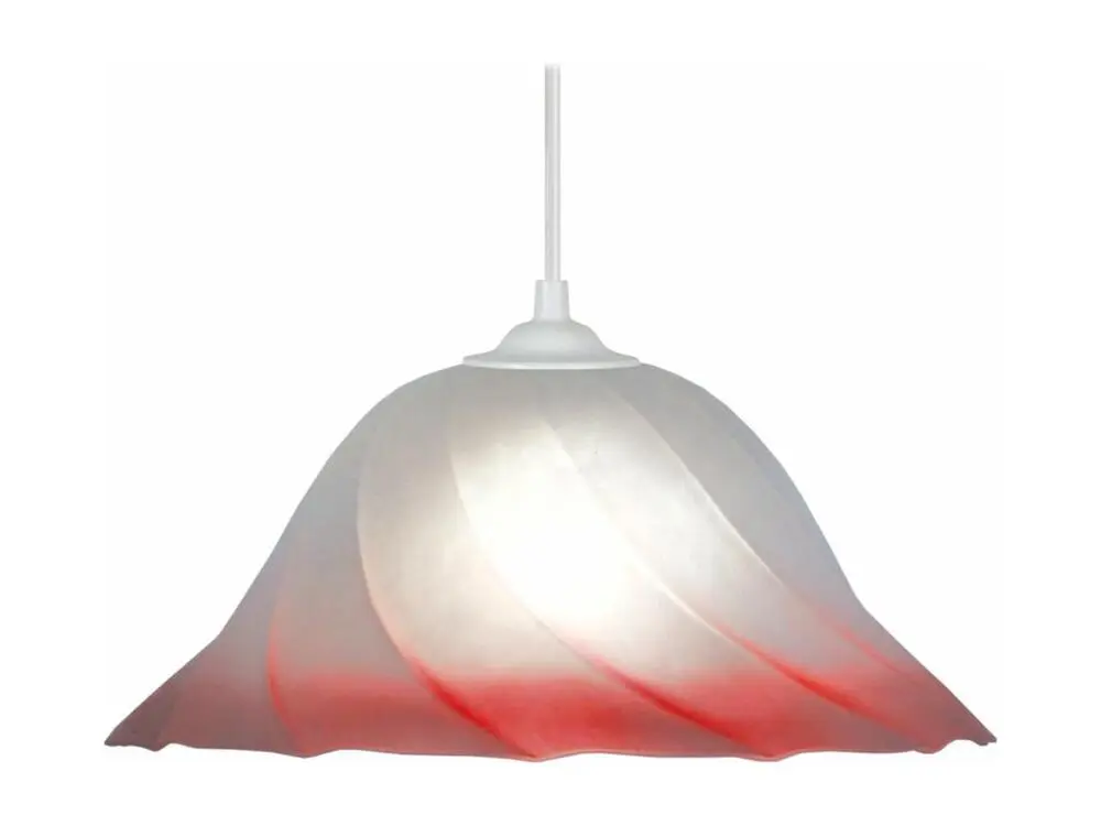 Suspension dôme, verre rose 70 cm. avec LED intégrée non remplaçable