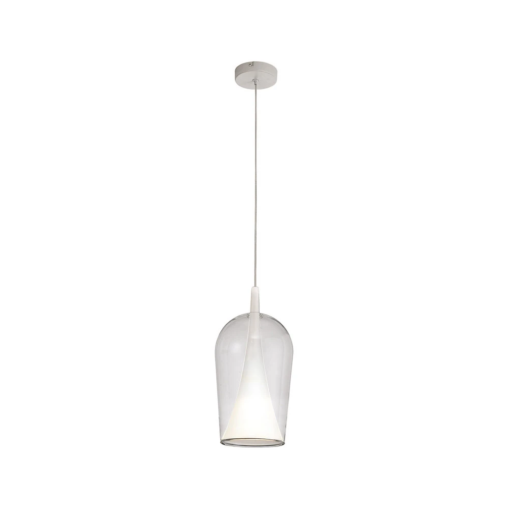 Suspension Elsa, 1 lampe, Ø 17 cm, verre, voir à travers