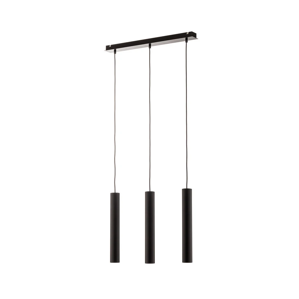 Suspension Eye, noir, à 3 lampes pour plafonds suspendus