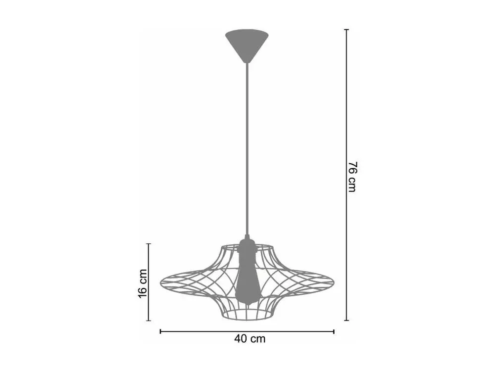 Suspension filaire deux fois métal aluminium 76 cm. avec fixation réglable