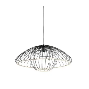 Suspension filaire métal et rotin Neptune - Ostaria en acrylique dépoli