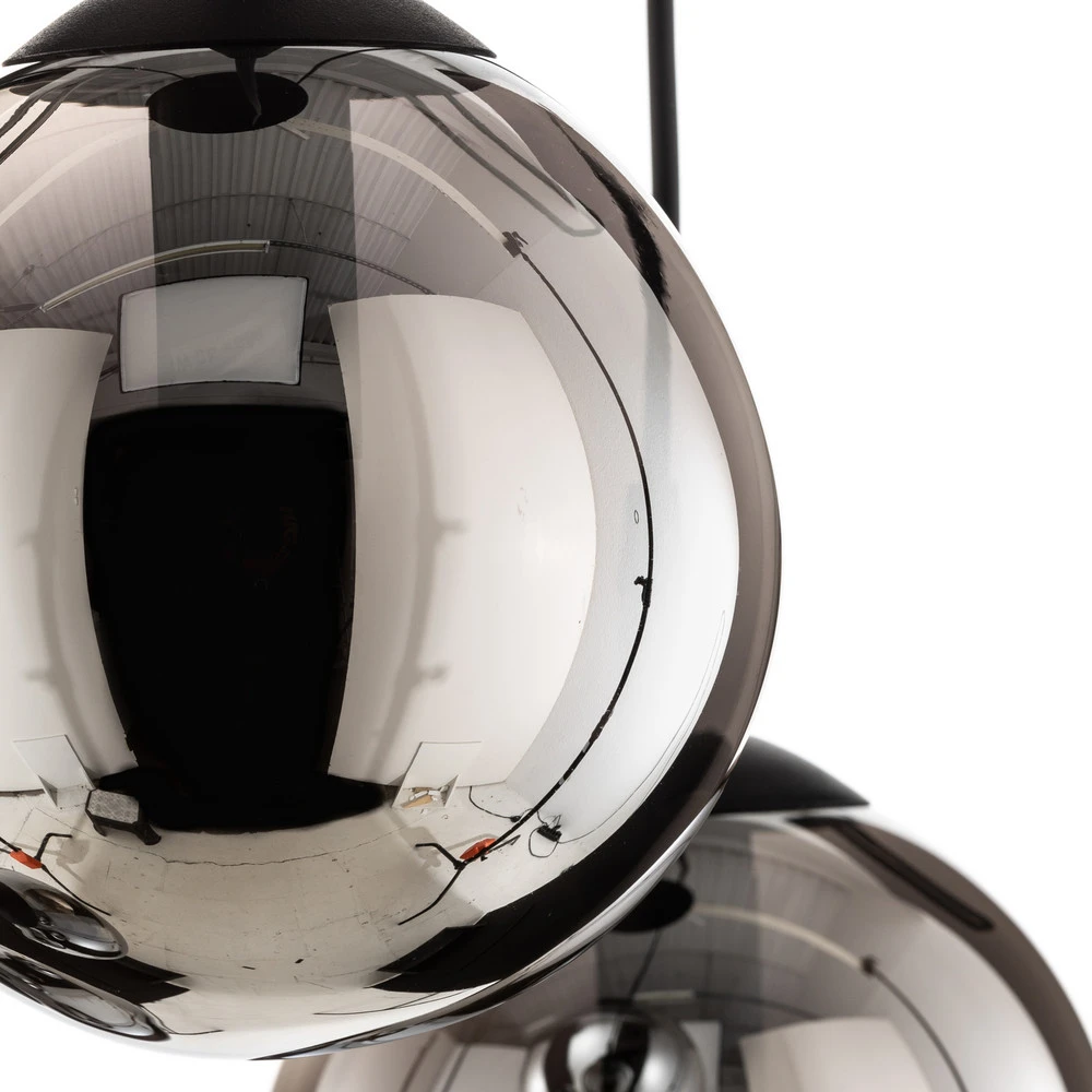 Suspension Glassy, 4 lampes, noir, graphite, verre, E14 | Garantie 2 Ans