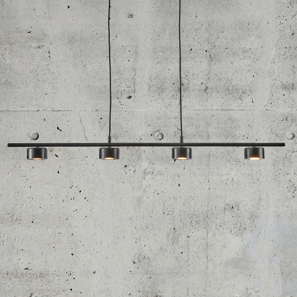 Suspension LED Clyde, à 4 lampes, droite pour entrée et couloir