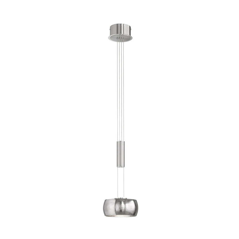 Suspension LED Colette, à 1 lampe, chromée/nickel à fixation clip