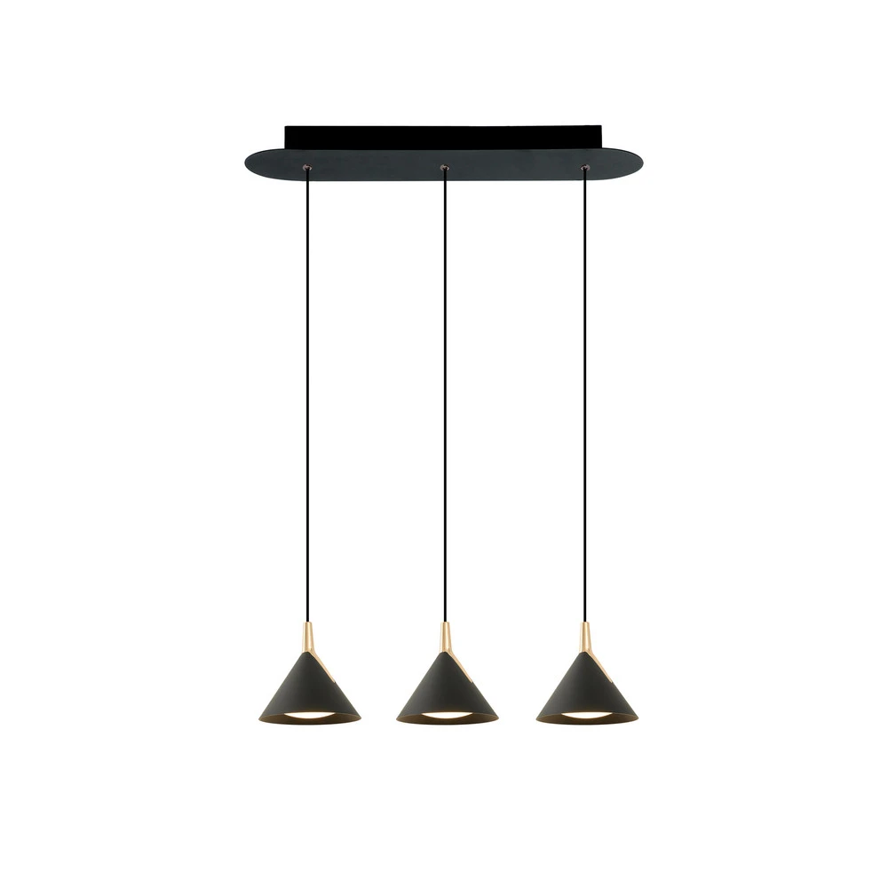 Suspension LED Jolly, à 3 lampes, linéaire à fixation clip
