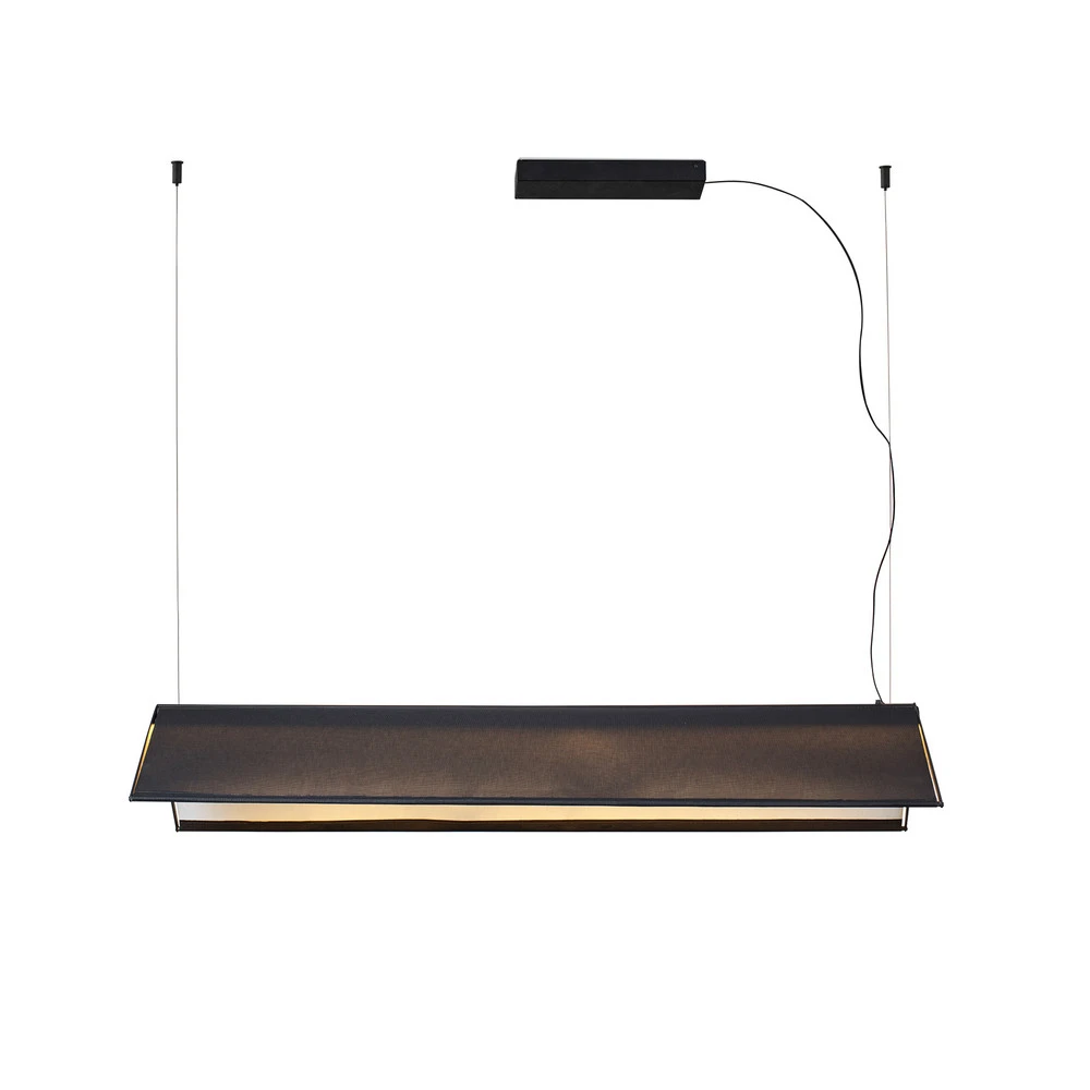 Suspension LED Ludovico Surface, 115 cm, noir à fixation clip
