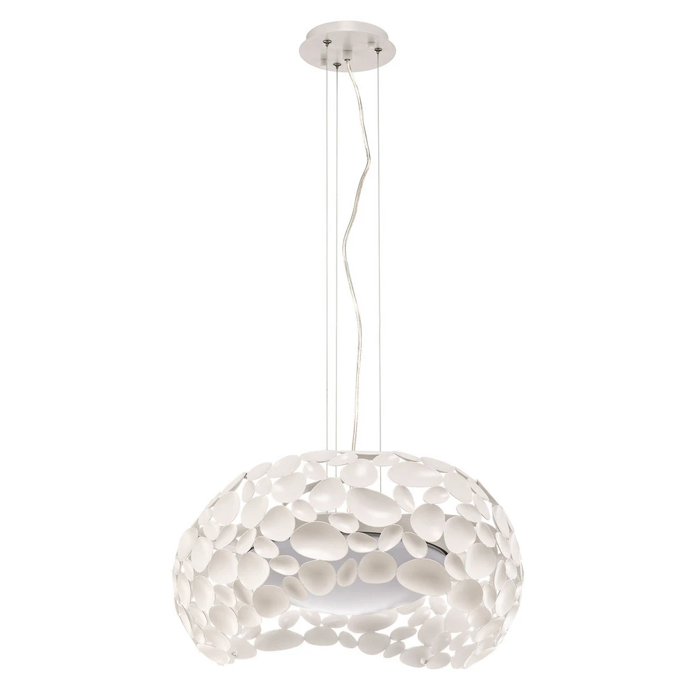 Suspension LED Narisa 5xG9, Ø47 cm, blanche avec diffuseur opale