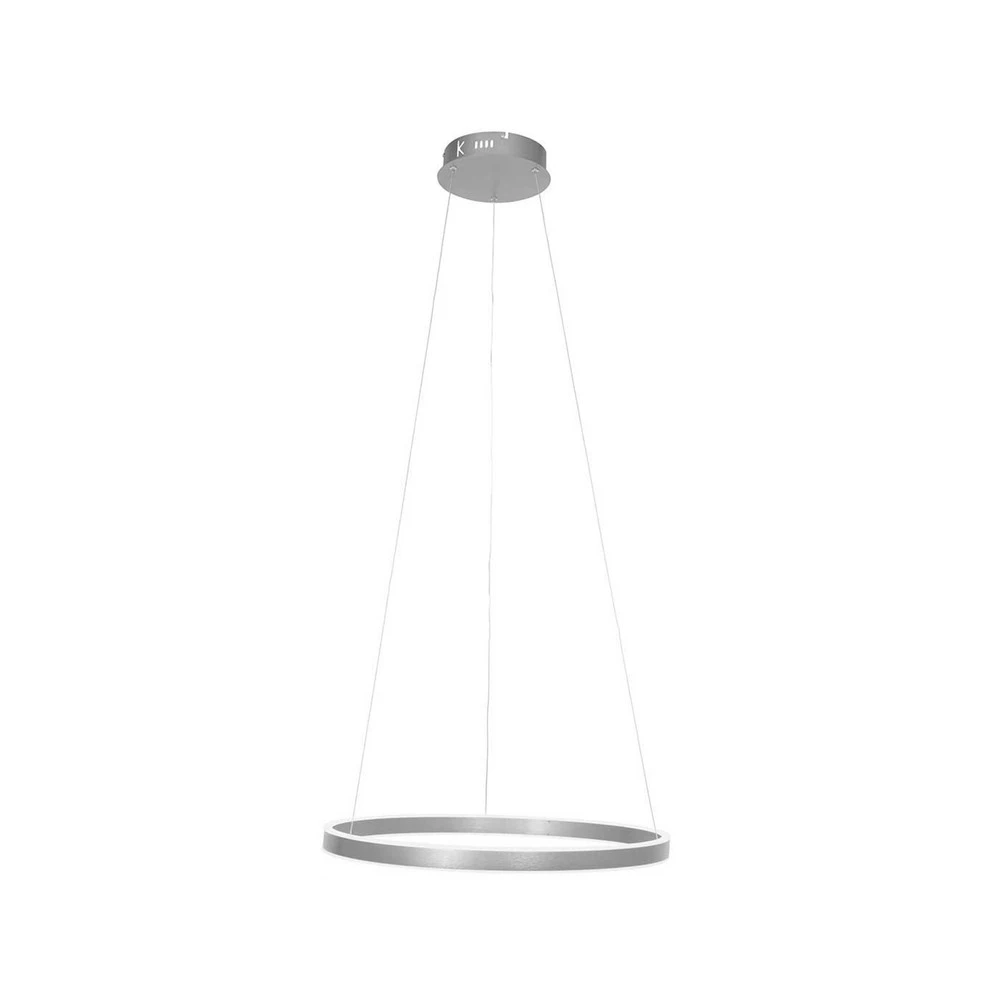 Suspension LED Ringlux, Ø 60 cm, à 2 lampes, acier avec diffuseur opale