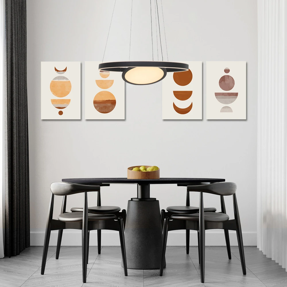 Suspension LED Ringlux à 3 lampes noire Ø 60 cm pour entrée et couloir