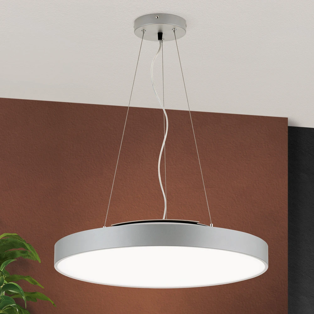 Suspension LED Space, intensité variable, titane, Ø 58 cm Design minimaliste