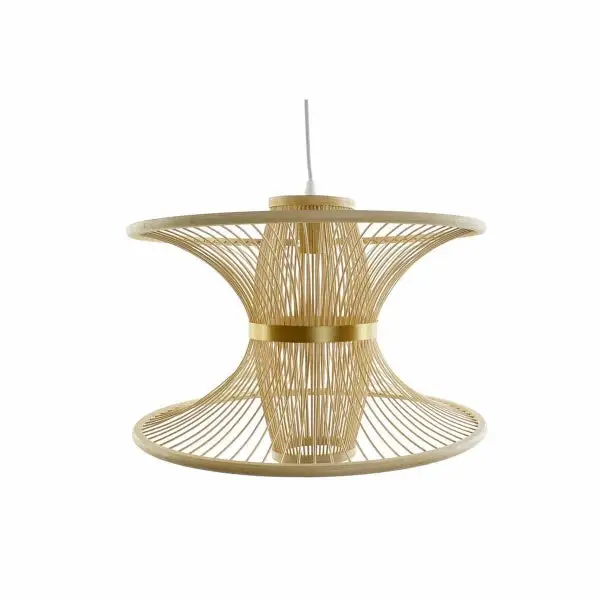Suspension Light En bambou and Golden Metal "DIABOLO" Home Decor | 4000K | lumière neutre
