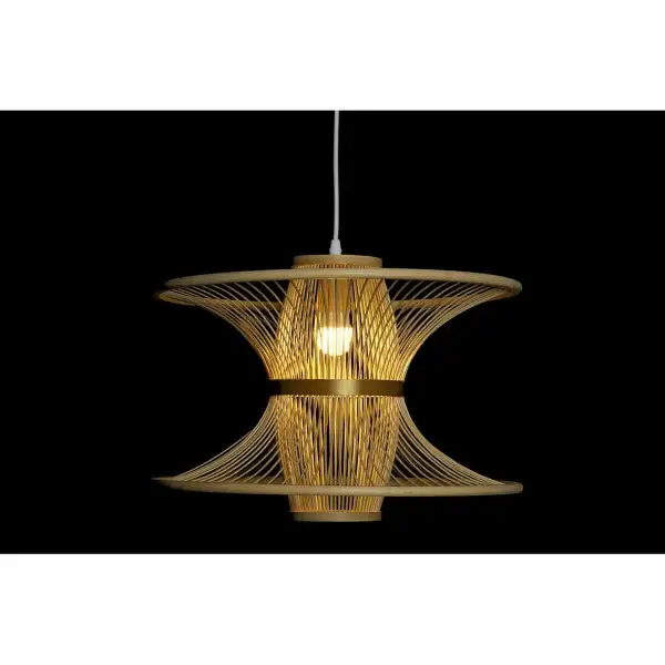 Suspension Light En bambou and Golden Metal "DIABOLO" Home Decor | 4000K | lumière neutre