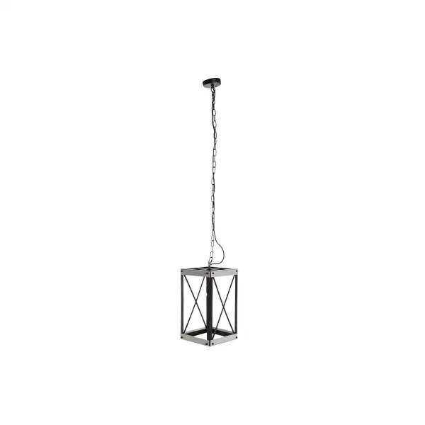 Suspension Luminaire Design Cage Loft Wood and Métallique Home Decor