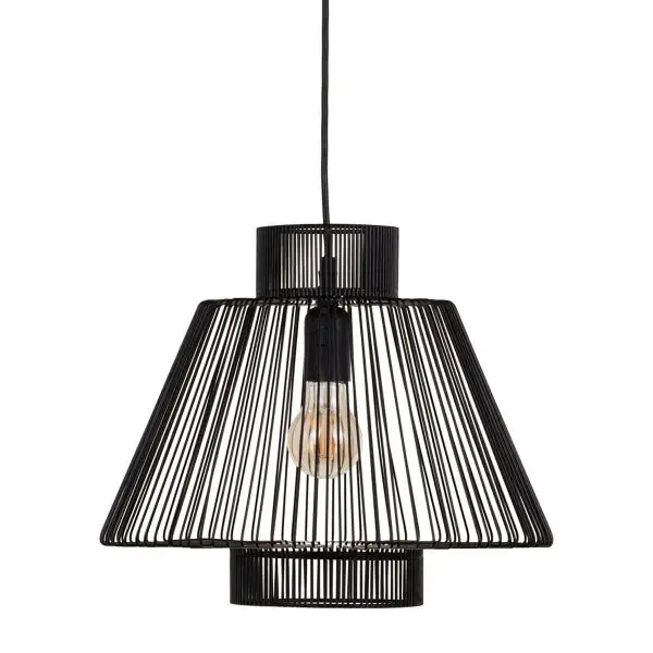 Suspension Luminaire Design Loft Home Decor Iron Noir jais