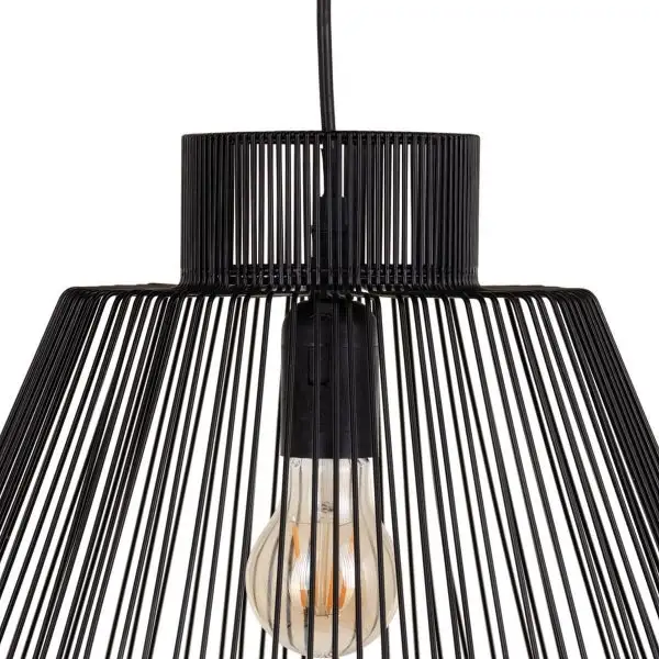 Suspension Luminaire Design Loft Home Decor Iron Noir jais