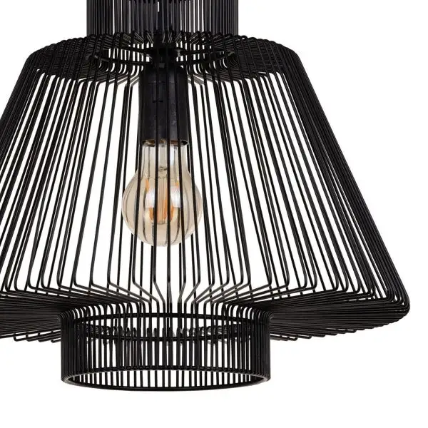 Suspension Luminaire Design Loft Home Decor Iron Noir jais