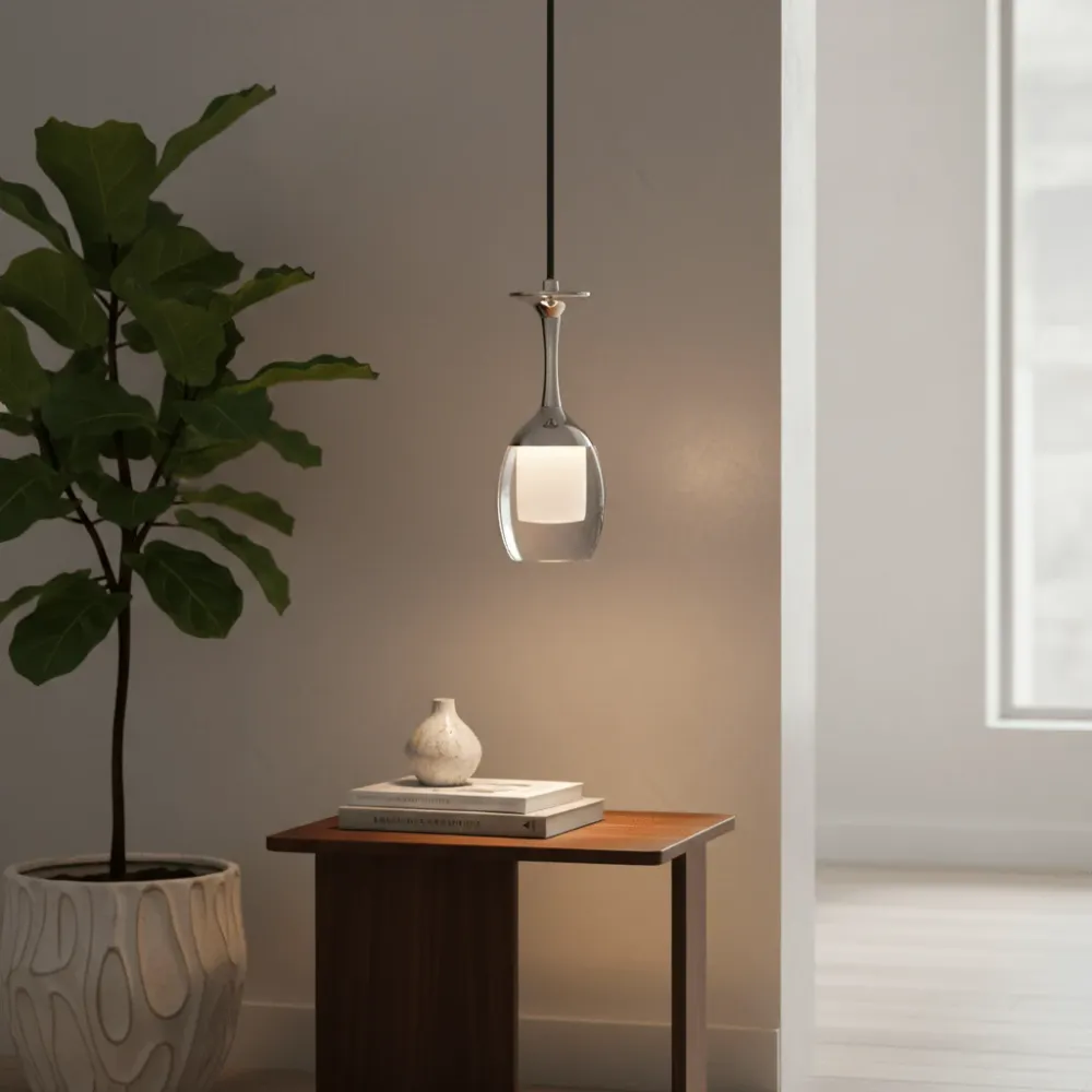 Suspension Luminaire Verre à Vin | Esprit Vinicole à fixation clip